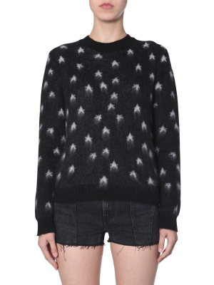 Saint Laurent Jacquard Brushed Stars Sweater