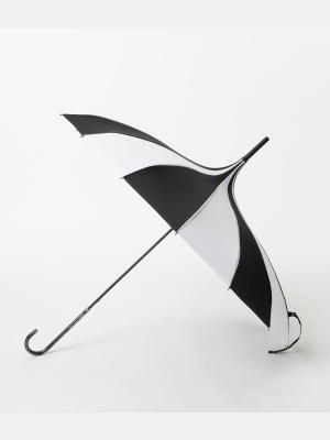 Retro Style Black & White Stripe Pagoda Umbrella