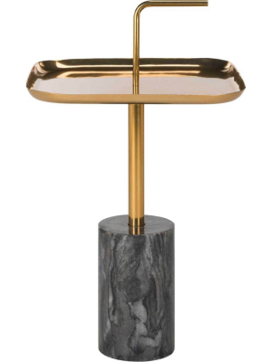 Ariana Square Brass Top Side Table