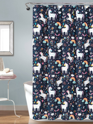 72"x72" Unicorn Heart Shower Curtain - Lush Décor