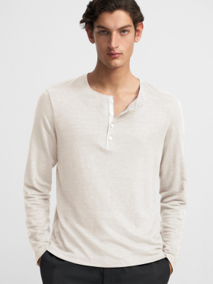 Henley Shirt In Flex Linen