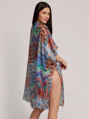 Colombian Patchwork Maxi Ruana