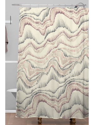 Marble Sketch Shower Curtain Buff Beige - Deny Designs