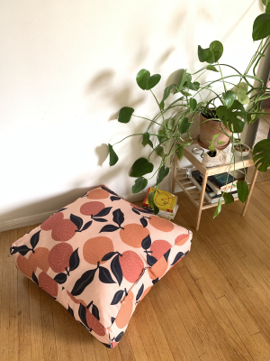 Alisa Galitsyna For Deny Seamless Citrus Pattern Oranges Outdoor Floor Cushion