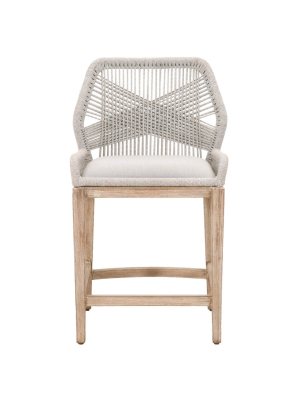 Blu Home Loom Counter Stool - Taupe And White