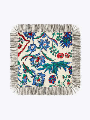 Porcelain Thistle Silk Square Scarf