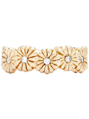 Montauk Daisy Flower Ring With Diamonds
