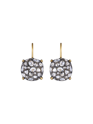 Bombe Cushion Diamond Pendant Earrings