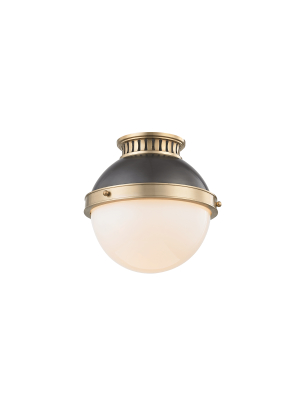 Hudson Valley Lighting Latham Ceiling Lamp – Antique Distressed Bronze & Opal Shiny