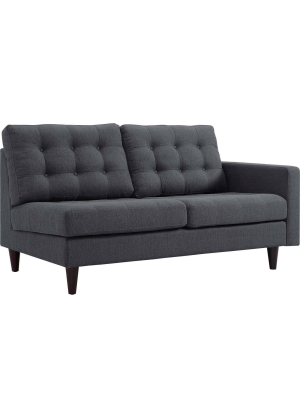 Empress Rightfacing Upholstered Fabric Loveseat Gray - Modway