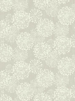 Grandeur Wallpaper In Silver From The Botanical Dreams Collection By Candice Olson For York Wallcoverings