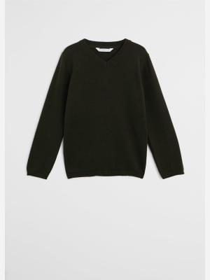 Organic Cotton V-neck Sweater