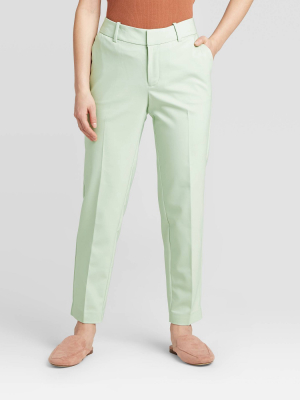 Women's Mid-rise Slim Ankle Pants - A New Day™ Mint