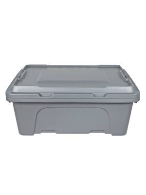 Hefty 12gal Max Pro Storage Tote Gray