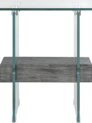 Karis Side Table Glass/black Oak