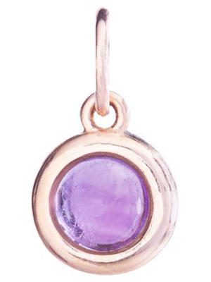 Birth Jewel Cabochon Charm With Amethyst