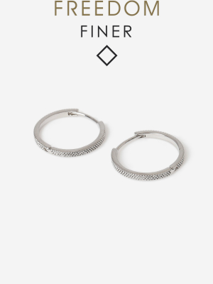 **freedom Finer Textured Hoop Earrings