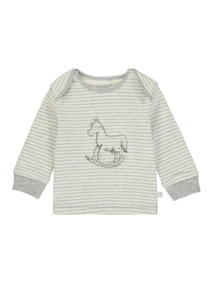 Super Soft Jersey Striped Rocking Horse Top - Cream