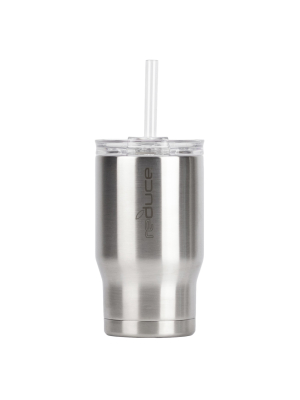 Reduce 14oz Stainless Steel Tumbler With Lid And Straw Silver
