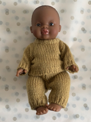 Minikane Black Boy Doll With Knit Outfit