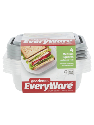 Goodcook Everyware Square 2.9 Cups Food Storage Container - 4pk