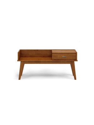 Tierney Mid-century Entryway Storage Bench Teak Brown - Wyndenhall