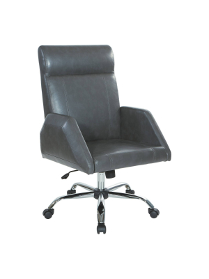 Rochester Executive Chair With Chrome Base Faux Leather - Osp Home Furnishings