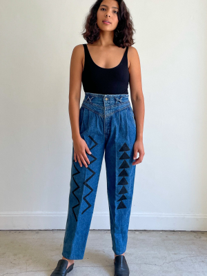 Hand Painted 80's Jeans