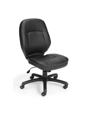 Stimulus Series Leatherette Executive Midback Armless Chair Black - Ofm