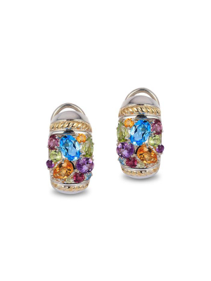 Effy 925 Sterling Silver & 18k Gold Multi Gemstone Earrings, 4.70 Tcw