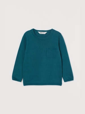 Fine-knit Sweater With Pocket