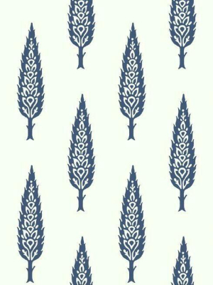 Juniper Tree Wallpaper In Navy From The Silhouettes Collection By York Wallcoverings