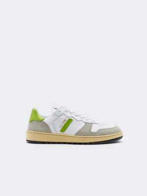 80s Basketball Shoe - White And Lime