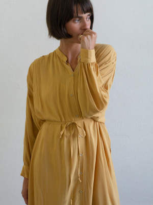 Mustard Drape Dress