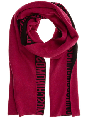 Moschino Logo Intarsia Two-tone Scarf