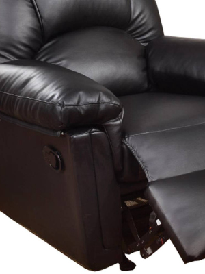 Bonded Leather Rocker/recliner Black - Benzara