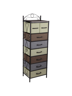 Household Essentials 7 Tier Vertical Storage Drawer Unit