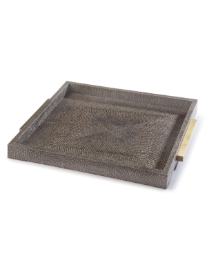 Square Shagreen Boutique Tray (vintage Brown Snake)