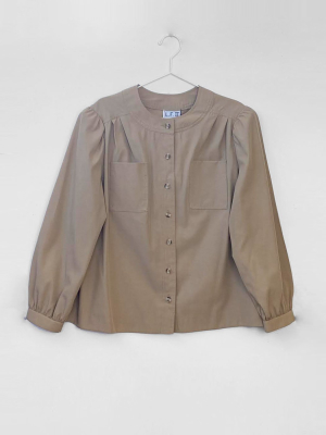 Igwt Vintage - Puff Sleeve Button Down / Beige