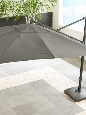 10' Sunbrella ® Graphite Square Cantilever Umbrella With Base