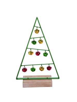 Transpac Metal 17 In. Multicolor Christmas Tree With Bell Decor