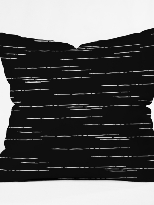 Iveta Abolina Stripes Square Throw Pillow Black - Deny Designs