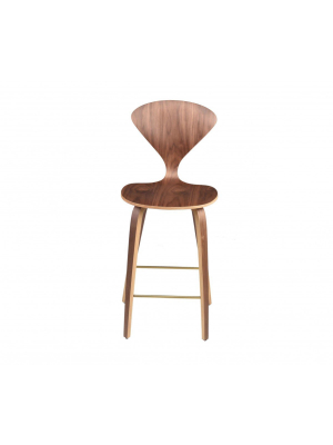 Walnut Satine Counter Stool With 15.5" Seat Back Height