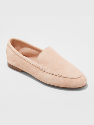 Women's Mila Wide Width Suede Loafers - A New Day™ Blush 7w
