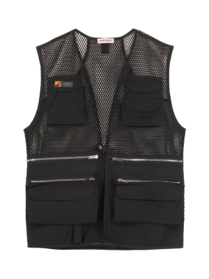 Palm Angels V-neck Pocket Detailed Mesh Gilet