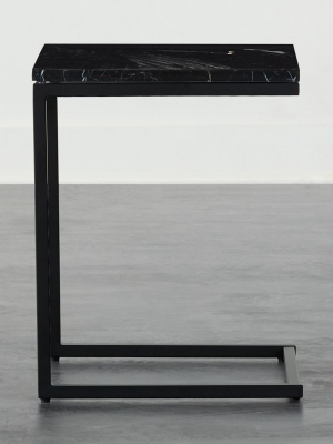 Smart Black C Table With Black Marble Top