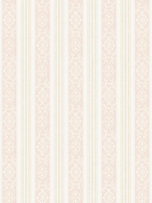 Spring Stripe Wallpaper In Blush From The Spring Garden Collection By Wallquest