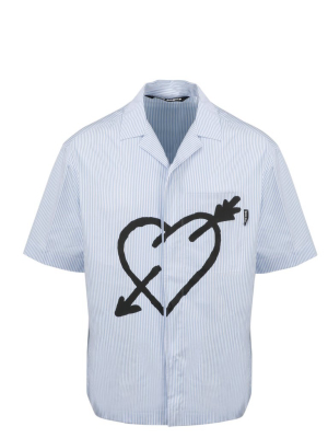 Palm Angels Pierced Heart Bowling Shirt