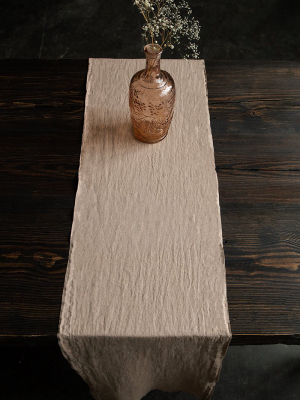 Cappuccino Soft Linen Table Runner