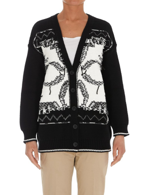 Redvalentino Pattern Intarsia Cardigan